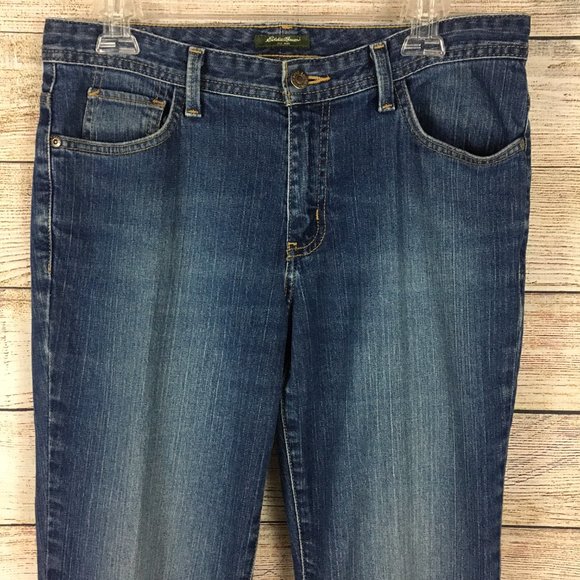 Eddie Bauer Shaped Bootcut Blue Denim Jeans - Picture 2 of 9